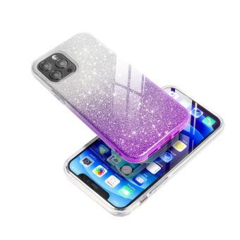 Silikónové puzdro na Samsung Galaxy A22 5G Forcell SHINING strieborno-fialové
