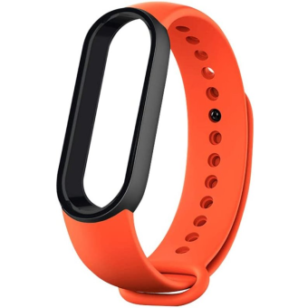 Silikonový náramok pre Xiaomi Mi Band 5/6 oranžovo-čierny (Bulk)