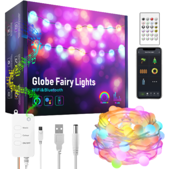 LED reťaz iQtech SmartLife WL039 Music Wi-Fi RGBW 10 m