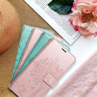 Diárové puzdro na Samsung Galaxy A22 Forcell MEZZO tree ružovo-zlaté