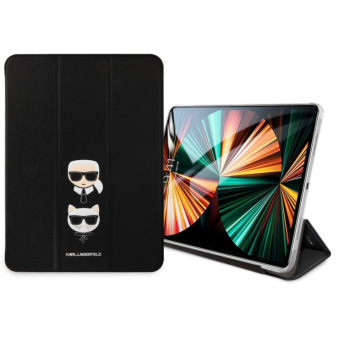 Puzdro Karl Lagerfeld na Apple iPad Pro 12.9 KLFC12OKCK Karl Lagerfeld and Choupette Head Saffiano čierne