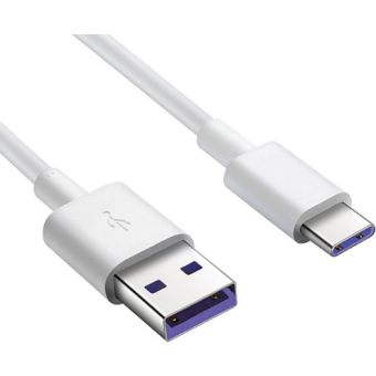 Huawei AP71, USB-A na USB-C, 5A, 1m, biely (Bulk)