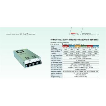 Priemyselný zdroj Carspa 12V=/350W spínaný HS-350/12