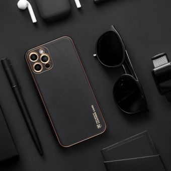 Plastové puzdro na Samsung Galaxy A22 Forcell LEATHER čierne