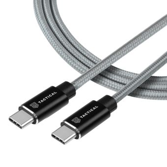 Kábel Tactical Fast Rope Aramid 026, USB-C na USB-C 100W 20V/5A, 2m, sivý
