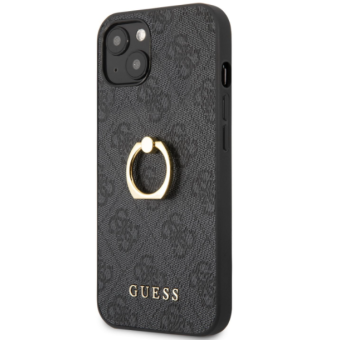 Plastové puzdro Guess na Apple iPhone 13 GUHCP13M4GMRGR 4G Ring sivé