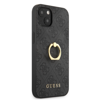 Plastové puzdro Guess na Apple iPhone 13 GUHCP13M4GMRGR 4G Ring sivé