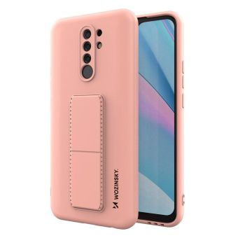 Silikónové puzdro na Xiaomi Redmi 9 Kickstand ružové