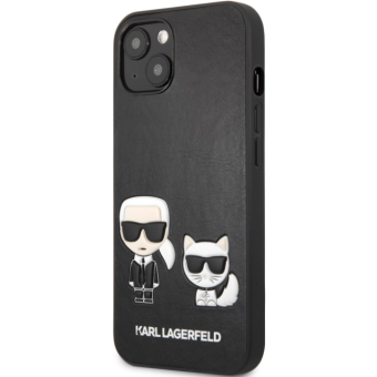 Plastové puzdro Karl Lagerfeld na Apple iPhone 13 KLHCP13MPCUSKCBK Karl Lagerfeld and Choupette PU koža čierne