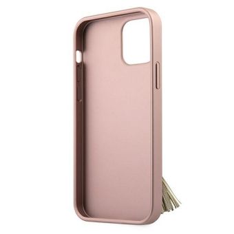 Plastové puzdro Guess na Apple iPhone 12/12 Pro GUHCP12MRSSARG Saffiano Ring ružové