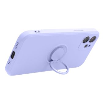 Silikónové puzdro na Apple iPhone 12/12 Pro Forcell Silicone Ring fialové