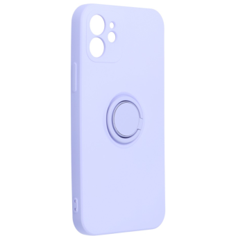 Silikónové puzdro na Apple iPhone 12/12 Pro Forcell Silicone Ring fialové