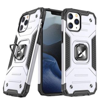 Odolné puzdro na Apple iPhone 13 Pro Max Ring Armor strieborné