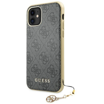 Plastové puzdro Guess na Apple iPhone 13 GUHCP13MGF4GGR 4G Charms Collection sivé