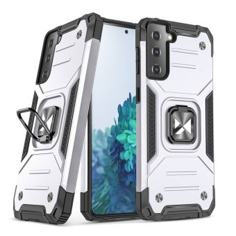 Odolné puzdro na Samsung Galaxy S21/S21 5G G991 Ring Armor strieborné