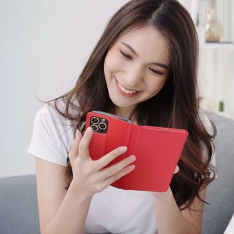 Diárové puzdro na Samsung Galaxy M52 M526 5G Smart Magnet červené