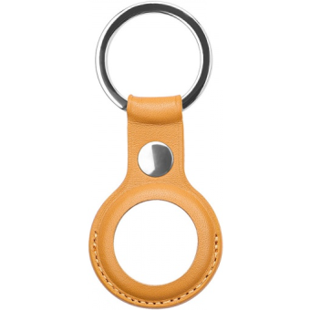 Leather Buckle Tracker Cover for Apple AirTag Light Brown (Bulk)