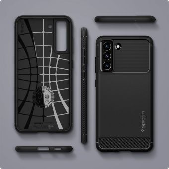 Odolné puzdro na Samsung Galaxy S21 5G G990 FE Spigen Rugged Armor čierne