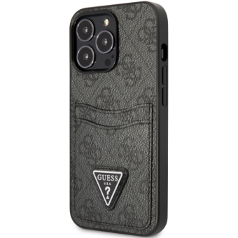 Plastové puzdro Guess na Apple iPhone 13 Pro GUHCP13LP4TPK 4G Saffiano Double Card čierne