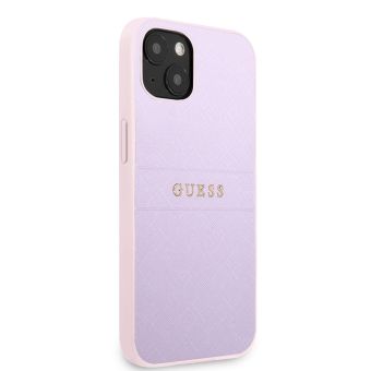 Plastové puzdro Guess na Apple iPhone 13 Mini GUHCP13SPSASBPU PU Leather Saffiano fialové