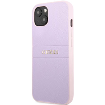 Plastové puzdro Guess na Apple iPhone 13 Mini GUHCP13SPSASBPU PU Leather Saffiano fialové