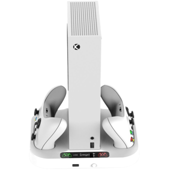 Nabíjací stojan s chladením iPega XBS012 na Xbox Series S + 2ks batéria na Xbox ovládač biely