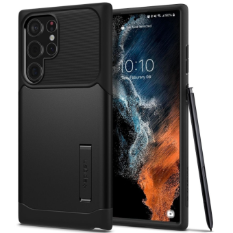 Odolné puzdro na Samsung Galaxy S22 Ultra 5G Spigen Slim Armor čierne