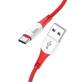 Kábel HOCO Ferry X70, USB na USB-C 3A, 1m, červený