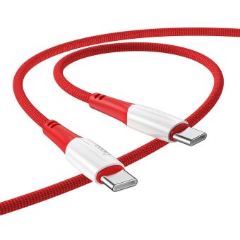 Kábel HOCO Ferry X70, USB-C na USB-C PD60W 3A, 1m, červený