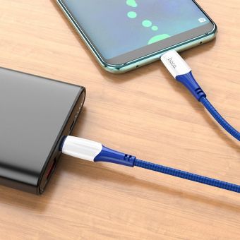 Kábel HOCO Ferry X70, USB-C na USB-C PD60W 3A, 1m, modrý