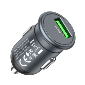 Autonabíjačka HOCO Z43 USB QC3.0 18W Mighty sivá 