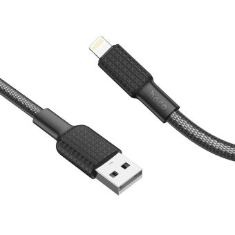 Kábel HOCO Jaeger X69, USB na Lightning 8-pin 2,4A, 1m, čierno-biely