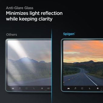 Tvrdené sklo na Tesla model Y/model 3 Spigen GLASS.tR EZ FIT