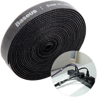 Baseus Rainbow Circle Hook ACMGT-F01, cable organizer, 3m, čierny