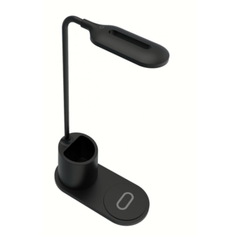 Stolná LED lampa Rebeltec s indukčnou nabíjačkou QI W600 10W čierna