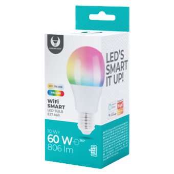 Smart žiarovka Forever LED Bulb E27 A60 10W RGB+CCT+DIM Tuya 806lm 230V 