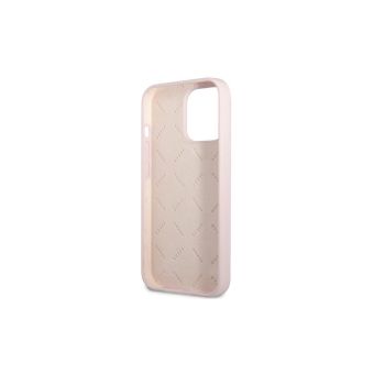 Silikónové puzdro Guess na Apple iPhone 13 Pro Max GUHCP13XSLTGU Silicone Triangle Logo ružové