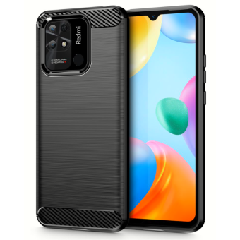 Silikónové puzdro na Xiaomi Redmi 10C/Poco C40 Tech Protect Carbon čierne