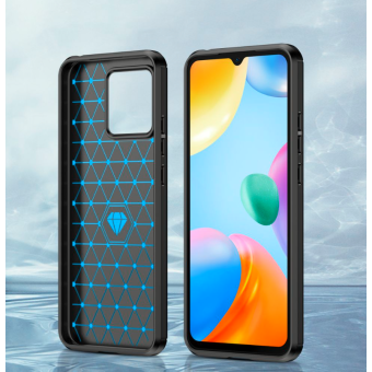 Silikónové puzdro na Xiaomi Redmi 10C/Poco C40 Tech Protect Carbon čierne