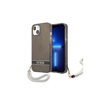 Plastové puzdro Guess na Apple iPhone 13/13 Pro GUHCP13LHTSGSK Translucent Stap čierne