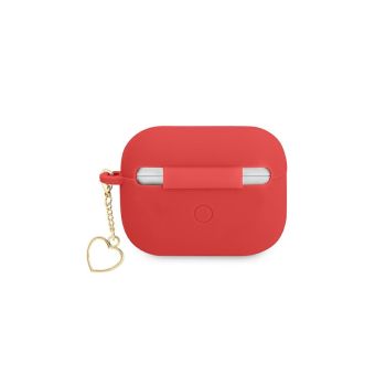 Silikónové puzdro Guess na Apple Airpods Pro GUAPLSCHSR Heart Charm červené