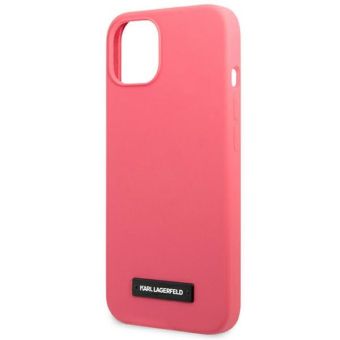 Kryt na Apple iPhone 13 Karl Lagerfeld Liquid Glitter Logo KLHCP13MSLMP1PI fuchsia