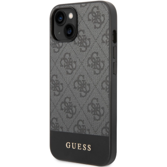 Plastové puzdro Guess na Apple iPhone 14 Plus GUHCP14MG4GLGR 4G Stripe sivé