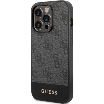 Plastové puzdro Guess na Apple iPhone 14 Pro Max GUHCP14XG4GLGR 4G Stripe sivé