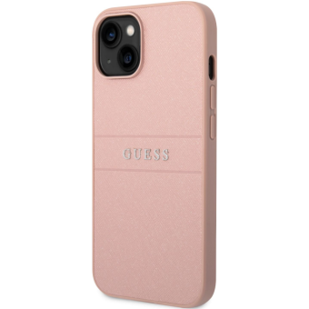 Plastové puzdro Guess na Apple iPhone 14 Pro GUHCP14LPSASBPI PU Leather Saffiano ružové