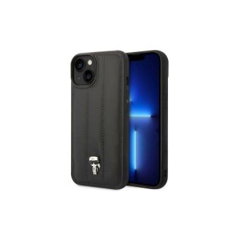 Kryt na Apple iPhone 14 Plus Karl Lagerfeld Quilted Puffy Metal Logo KLHCP14MPSQPK čierne