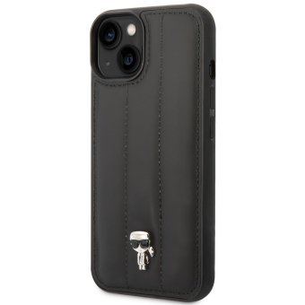 Kryt na Apple iPhone 14 Plus Karl Lagerfeld Quilted Puffy Metal Logo KLHCP14MPSQPK čierne