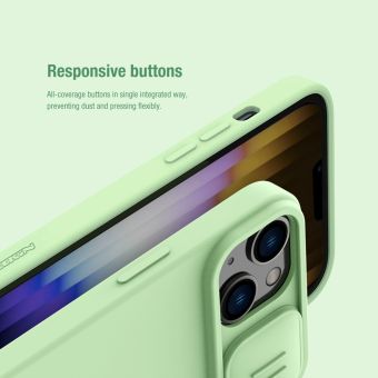 Silikónové puzdro na Apple iPhone 14 Plus Nillkin CamShield Silky Magnetic modré