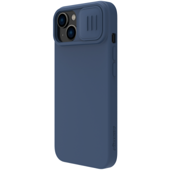 Silikónové puzdro na Apple iPhone 14 Plus Nillkin CamShield Silky Magnetic modré
