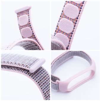 Strap Nylon Smartband Xiaomi Mi Band 3/4/5/6/7 pink